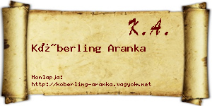 Köberling Aranka névjegykártya