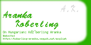 aranka koberling business card